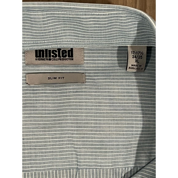 Unlisted by Kenneth Cole Blue Button-up, 17 34/35, #494-S - Picture 3 of 4